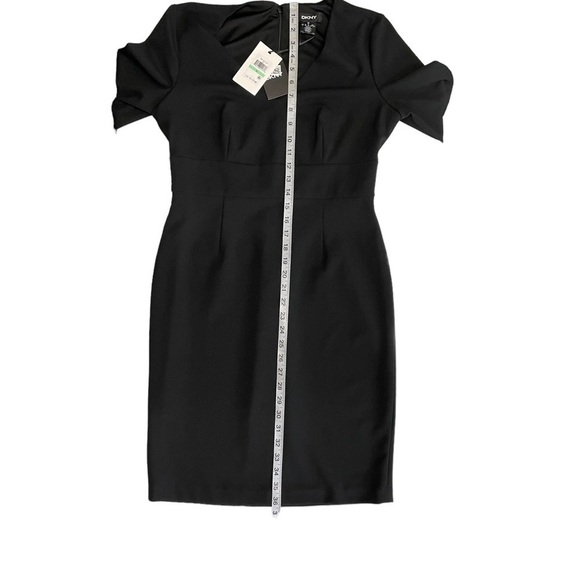 DKNY Black White Bell Ruffled Sheath Dress Formal Office Party Minimalist 8 - Picture 7 of 10